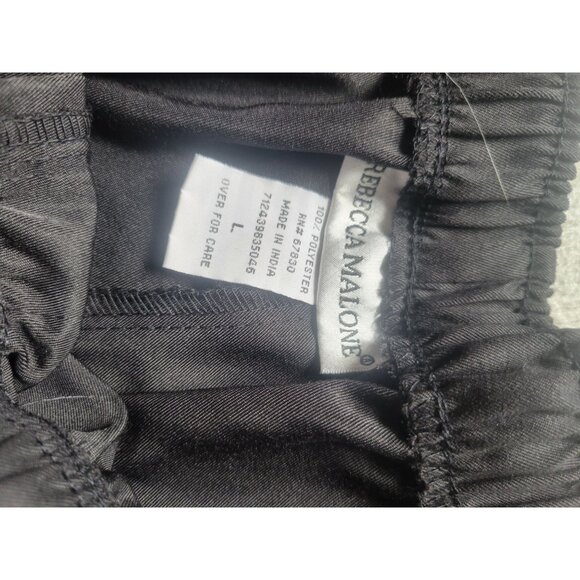 Rebecca Malone Womens Elastic Waist Capri Pants L Black Polyester NWT - Picture 5 of 6
